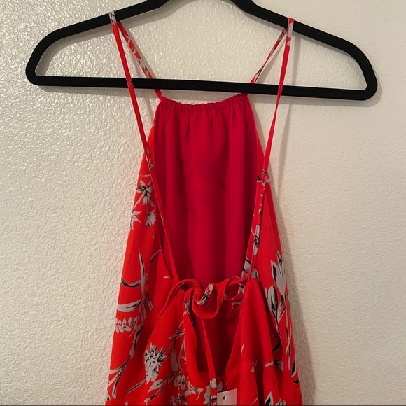 Sugar Lips Red Floral Halter Dress M - Picture 8 of 11